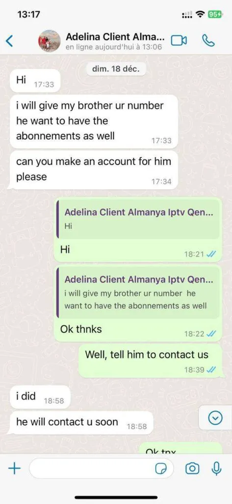Messaging support screenshot example 5